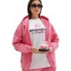 41 Beautiful zip hoodie + T-shirt set with the Eternal pink rose